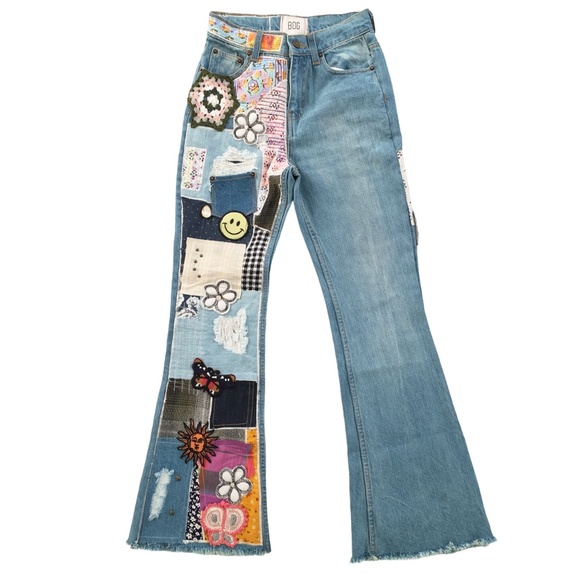 Urban Outfitters Denim - BDG High Waisted Flare Jean Indigo Craft Patchwork 26